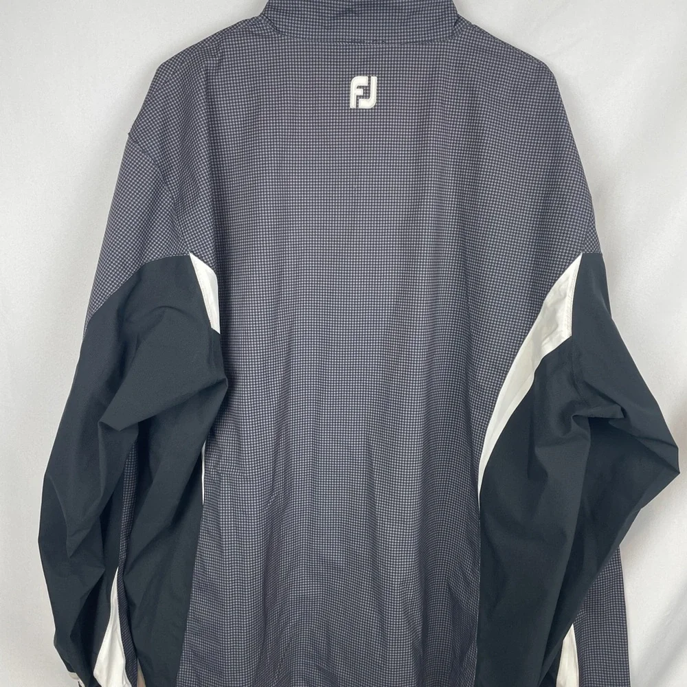 FootJoy Men's HydroLite ZIP Golf Rain Jacket WATERPROOF CHARCOAL HOUNDSTOOTH XL - Picture 16 of 16